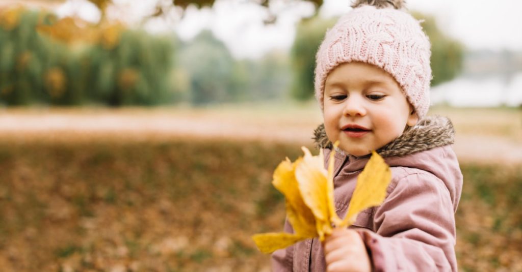Herbst entdecken - Blogbild - Kind mit Blatt