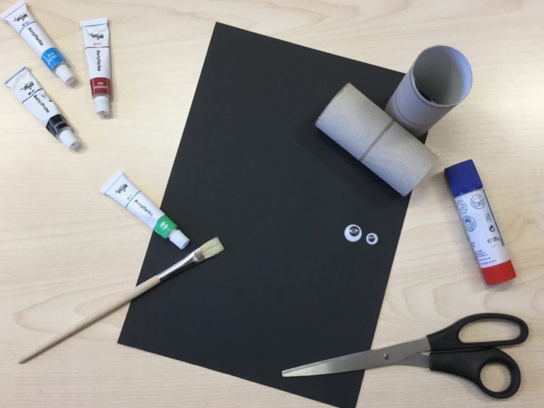 Halloween-Deko basteln - mit Klopapierrollen - Benötigte Materialien