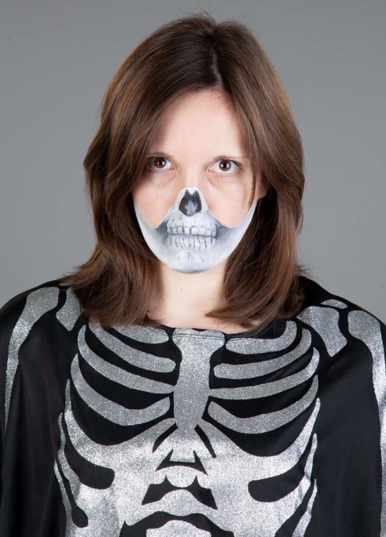 Halloween Makeup - Half Skull