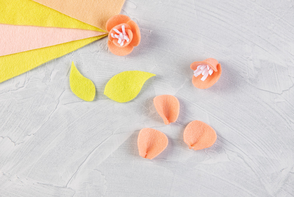 Filzblumen DIY - Schritt 2