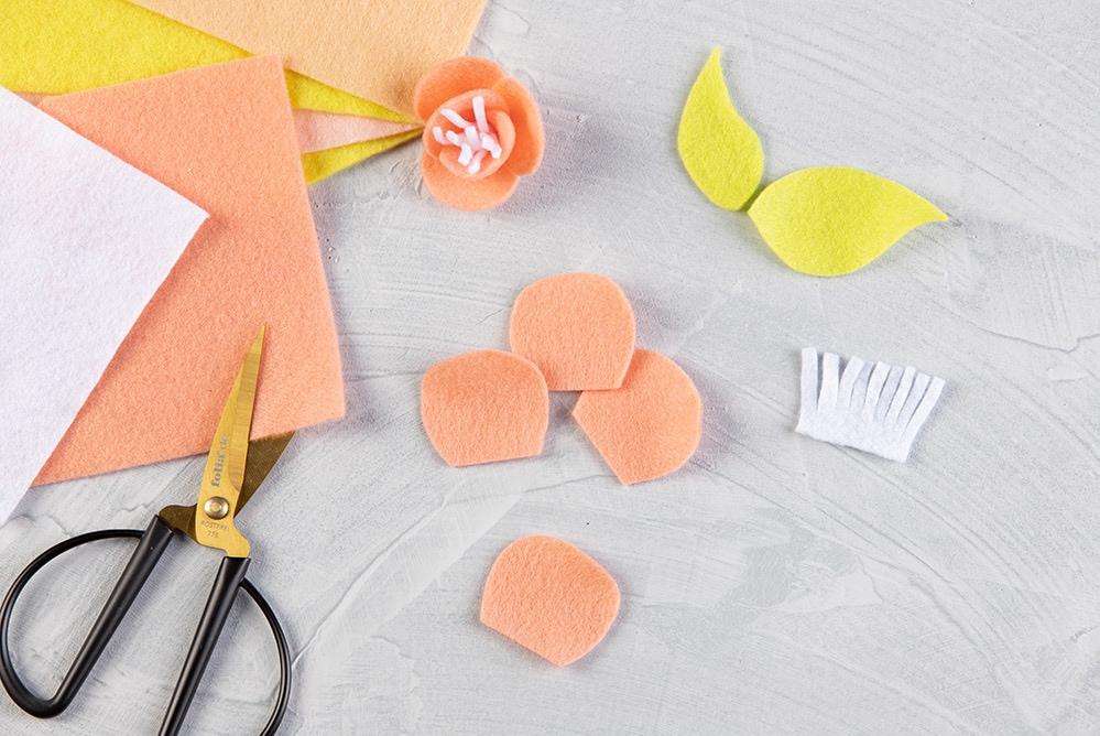Filzblumen DIY - Schritt 1