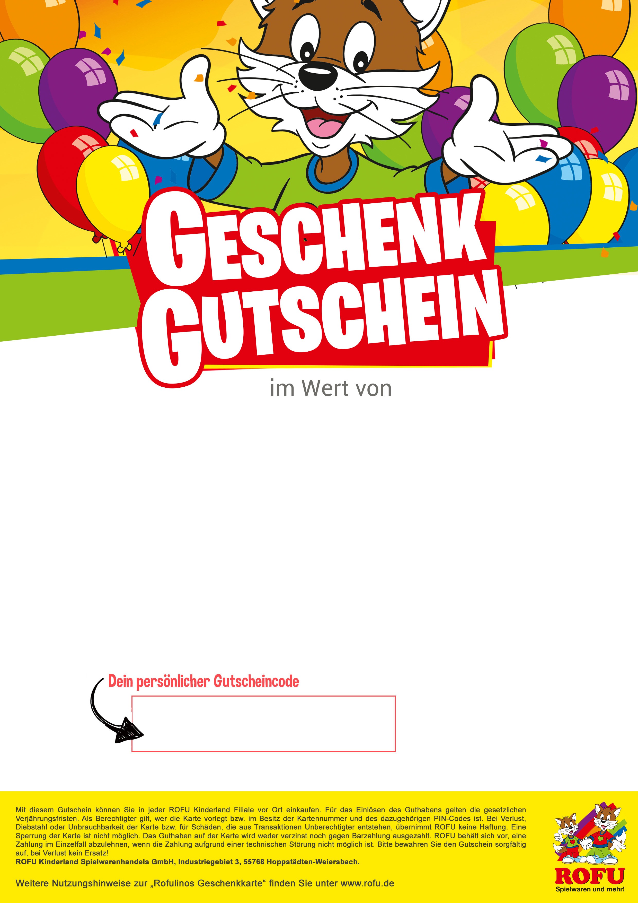 Geschenkgutschein Rofulino