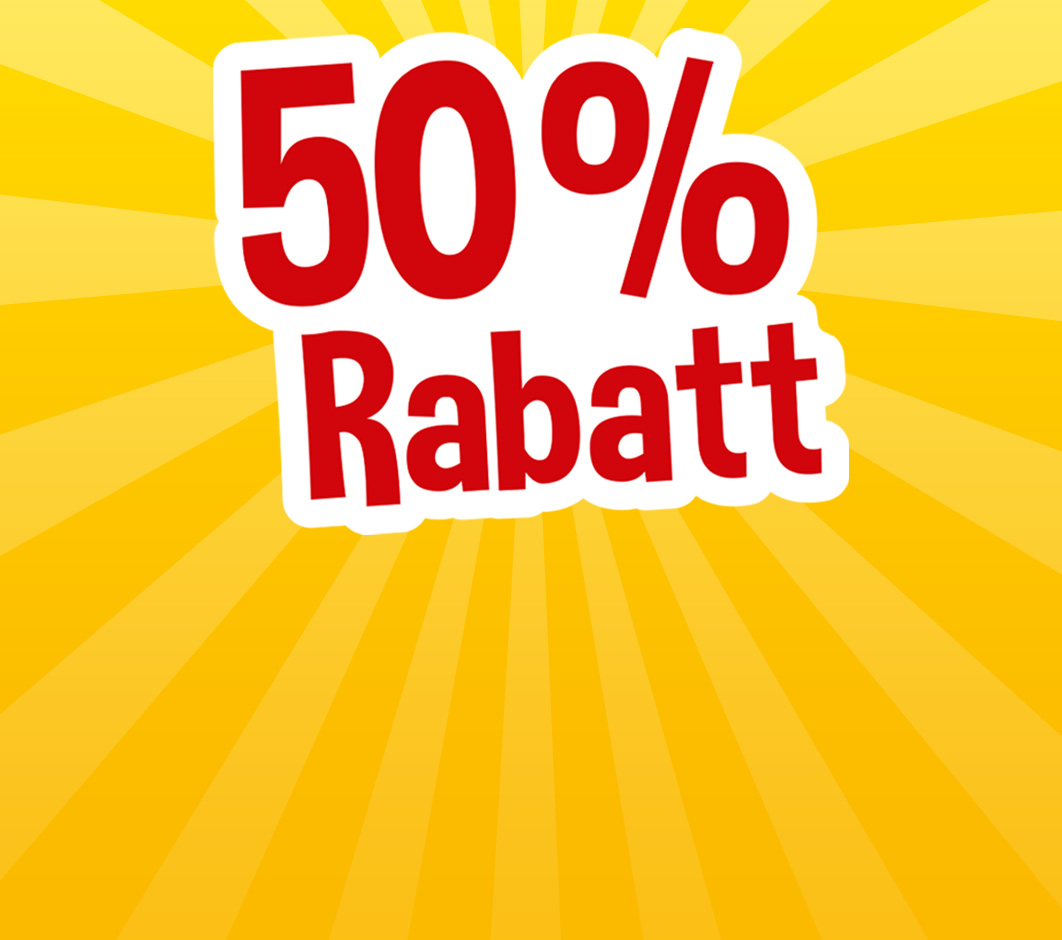 50 % Rabatt Aktion