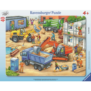 Rahmenpuzzle - Große Baustellenfahrzeuge - 40 Teile