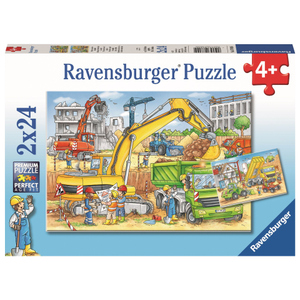 Puzzle-Box - Viel zu tun auf der Baustelle - 2x 24 Teile