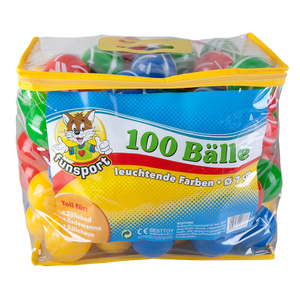 100 Spielbälle in Tasche