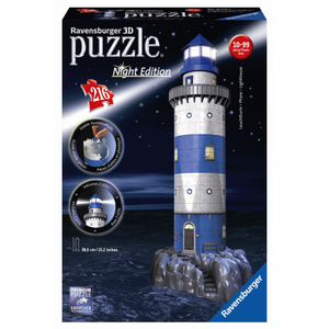 3D Puzzle-Bauwerke - Leuchtturm bei Nacht - 216 Teile - Night Edition