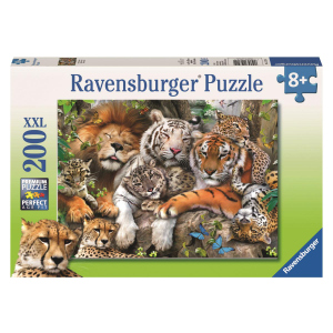Puzzle - Schmusende Raubkatzen - 200 XXL Teile