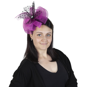 Faschings Haarreif mit Tüllschleife in lila und schwarz