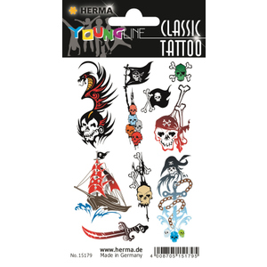 Kindertattoos - Pirat - 9 Stück