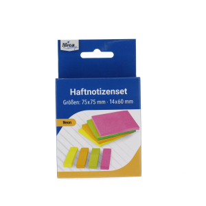 Haftnotizenset - Neon - 8 Blöcke à 50 Blatt