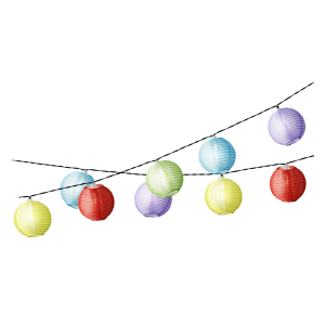 10er LED-Solarlichterkette - Lampions - ca. 4,5 m - bunt