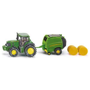 Siku Super 1665 - John Deere Traktor mit Ballenpresse