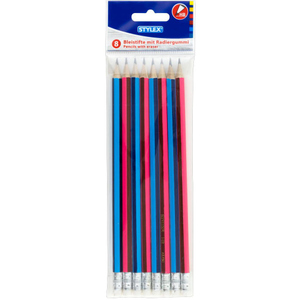 Stylex - Bleistifte mit Radiergummi - 8er Set