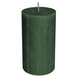 Stumpenkerze - Rustic - ca. 7 x 13 cm - dunkelgrün