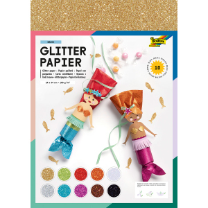 Glitterpapier - 10 Blatt
