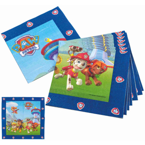 Paw Patrol Servietten - blau - ca. 33 x 33 cm - 20 Stück