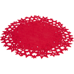 Platzset - Sterne - aus Filz - Ø = 45 cm - rot