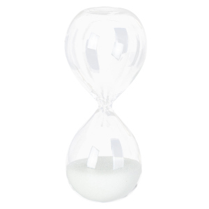 Standdeko - Sanduhr - aus Glas - ca. 5 x 5 x 12,5 cm - weiß