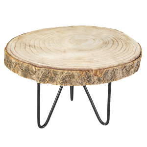 Dekoteller - aus Holz und Metall - Ø = ca. 29 cm