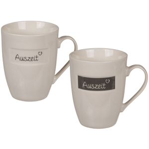 Tasse - Auszeit - aus Keramik - 10 cm - 1 Stück