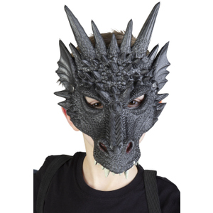 Halloweenmaske - Drache - für Kinder - schwarz