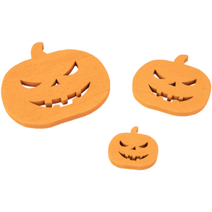 Streudeko - Kürbisse - aus Holz - 20 Stück