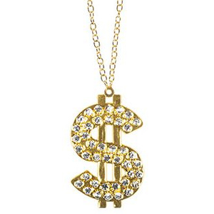 Faschingsschmuck - Halskette - Dollar - für Erwachsene