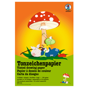 Tonzeichenpapier DIN A3 - 10 Blatt in 10 Farben