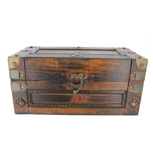 Truhe - S - dunkelbraun - aus Holz - ca. 27,5 x 14 x 12,5 cm