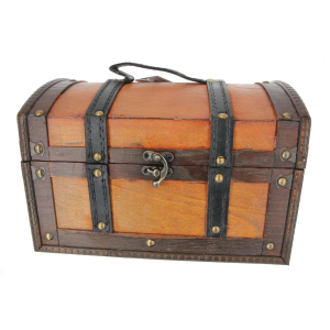 Truhe - L - rotbraun - aus Holz - ca. 26 x 19 x 17 cm