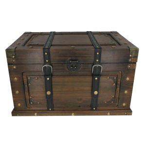 Truhe - M - dunkelbraun - aus Holz - ca. 50 x 30 x 29 cm
