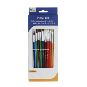 Pinselset - 4 Borstenpinsel - 6 Haarpinsel