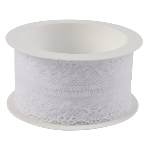 Geschenkband - Spitze - ca. 200 x 4 cm - weiß