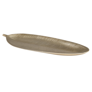 Dekoteller - Blatt - aus Holz - ca. 59 x 22 cm