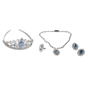 Prinzessinnenschmuck - Set - blau - 4-teilig