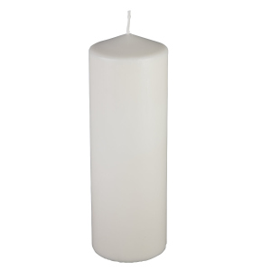 Windlichtkerze - ca. 9,5 x 28 cm - creme