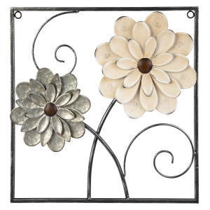 Wanddeko - Blumen - ca. 40,5 x 2,5 x 40,5 cm