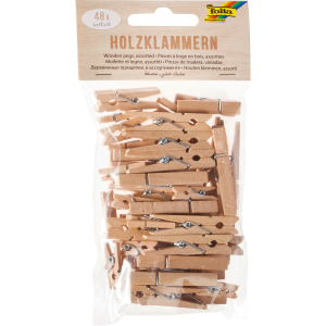 Dekoklammern - aus Holz - 48 Stück - 1 Set