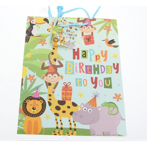 Geschenktasche Dschungeltiere - ca. 17,5 x 9,5 x 22,5 cm