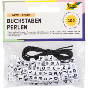 Buchstaben-Perlen - 100 Stück - weiß