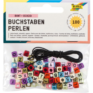 Buchstaben-Perlen - 100 Stück - farbig