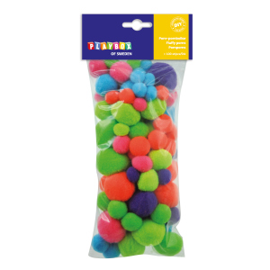 Pompoms neon - 100 Stück