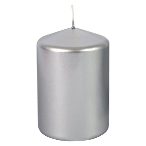 Stumpenkerze - ca. 7 x 10 cm - silber