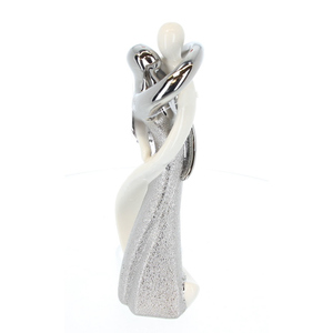 Deko Paar - silber/weiß -ca. 9,5 x 7 x 27,5 cm
