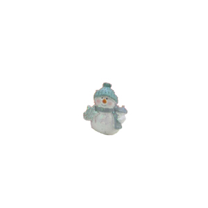Schneemann - weiß/grau - aus Polyresin - ca. 3 x 2,5 x 4 cm - 1 Stück