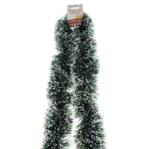 Lamettagirlande grün/weiß - ca. 7,5 x 200 cm