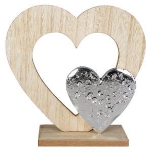 Dekoherzen - aus Holz - ca. 18,5 x 6 x 18 cm