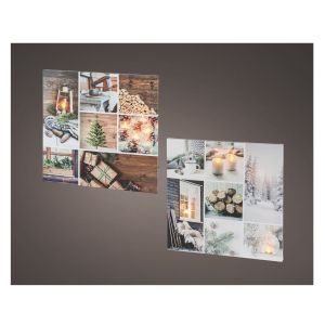 LED-Wanddeko - Bild  - aus Holz - ca. 38 x 38 x 1 cm - 1 Stück