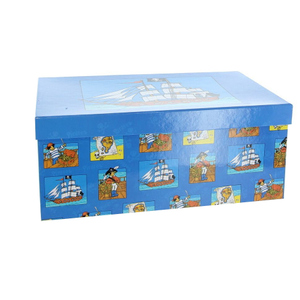 Geschenkbox - M - Pirat blau - aus Papier - ca. 24 x 15,5 x 9,5 cm